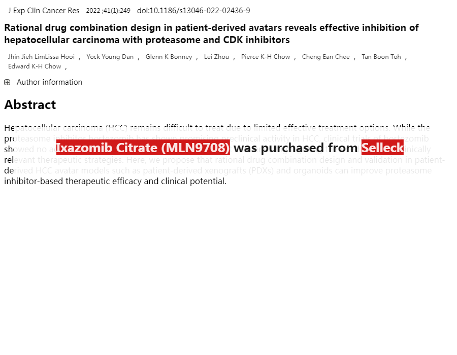 Ixazomib Citrate Mln Hplc Selleck