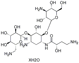 Amikacin hydrate化学構造