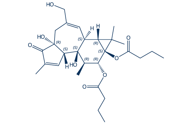 Phorbol 12,13-dibutyrate化学構造