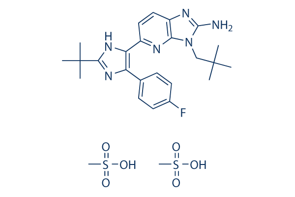 Ralimetinib (LY2228820) dimesylate化学構造
