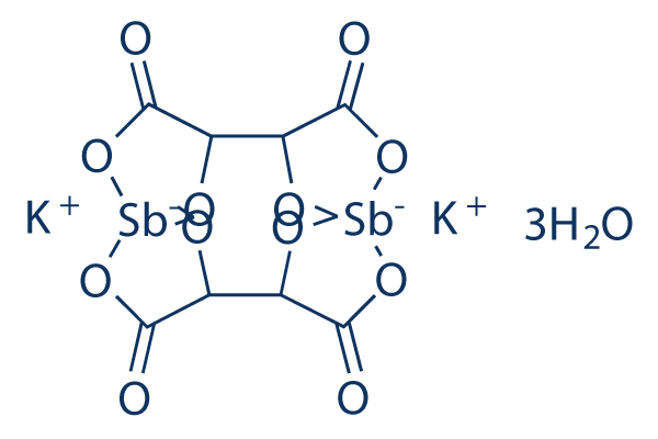 Antimonyl potassium tartrate trihydrate化学構造