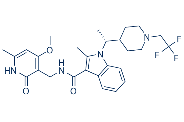Lirametostat (CPI-1205)化学構造