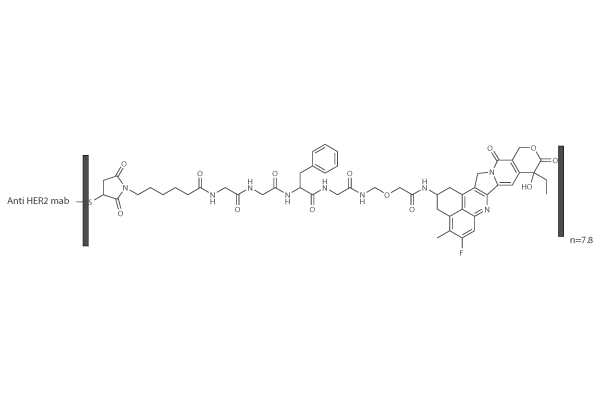 Trastuzumab-deruxtecan (DS-8201a, T-DXd)化学構造