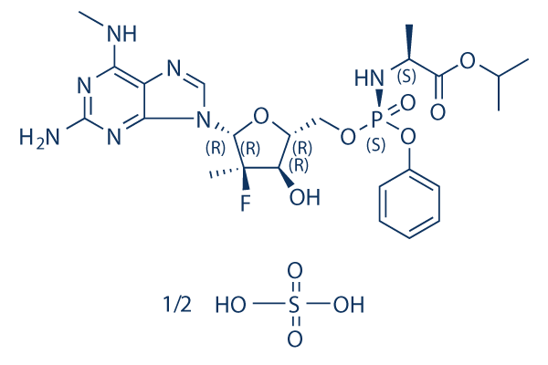 Bemnifosbuvir Hemisulfate (AT-527)化学構造