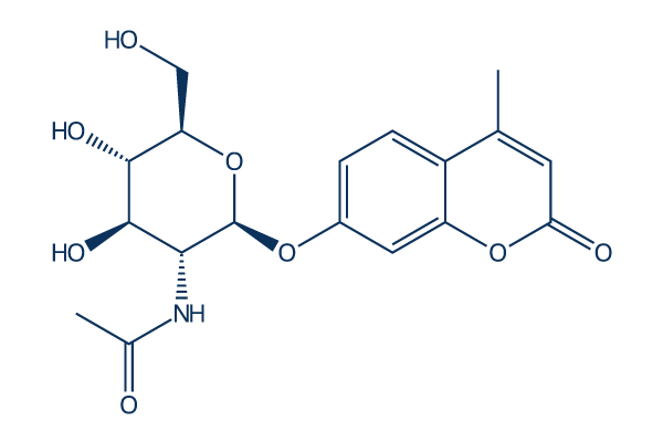 4-Methylumbelliferyl N-acetyl-beta-D-glucosaminide化学構造