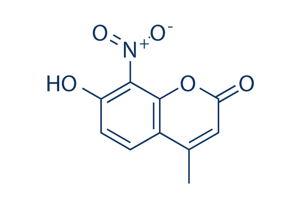 7-Hydroxy-4-methyl-8-nitrocoumarin化学構造