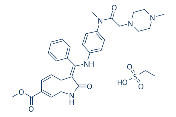 Nintedanib Ethanesulfonate Salt化学構造