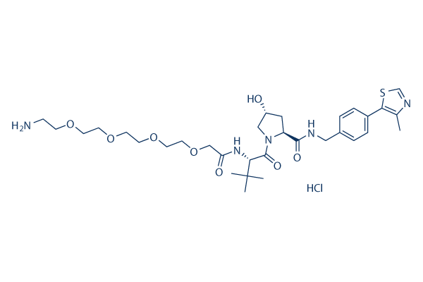 (S,R,S)-AHPC-PEG4-NH2 hydrochloride化学構造