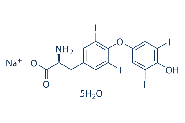 L-Thyroxine sodium salt pentahydrate化学構造