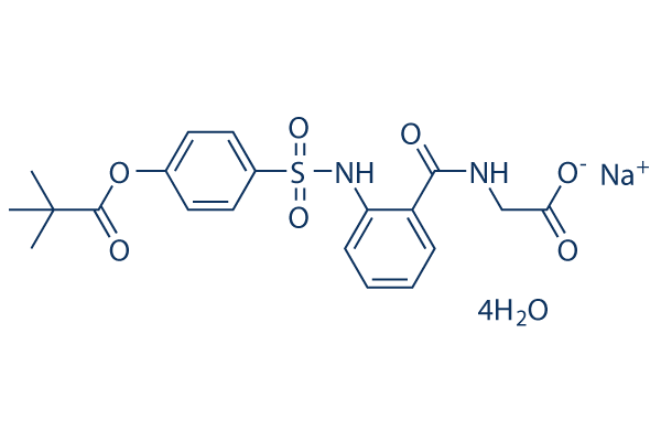 Sivelestat sodium tetrahydrate化学構造
